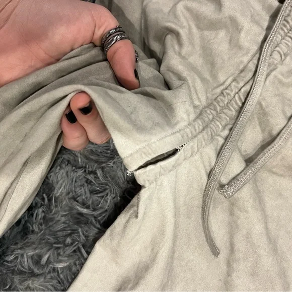 Dolls Kill x Darker Wavs FADER V-CUT WASHED BELL BOTTOMS - ECRU - Picture 6 of 6